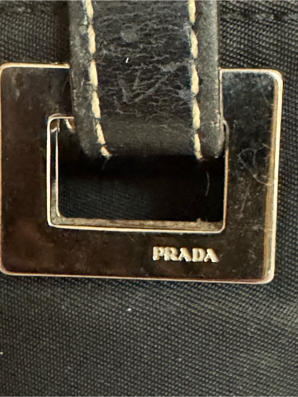 Prada Vintage Tessuto Black Nylon Shoulder Tote with Leather Top Handles Italy - Picture 12 of 17
